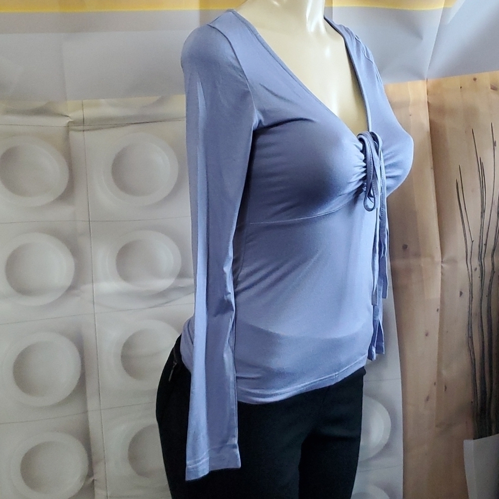 NWT Pret-a-porTEE Cinched Front long sleeve top Size XS - Picture 3 of 5